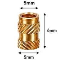M4 Isı ile Gömülebilir Pirinç İnsert Somun (Dış Çap: 5 mm, Boy: 6 mm)
