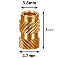M3 Isı ile Gömülebilir Pirinç İnsert Somun (Dış Çap: 3,8/4,2 mm, Boy: 7 mm)